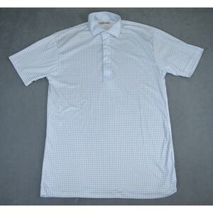 Collars Co. Men's Medium Short Sleeve Polo Shirt Blue White
